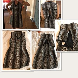Black Leopard Print Silk Dress